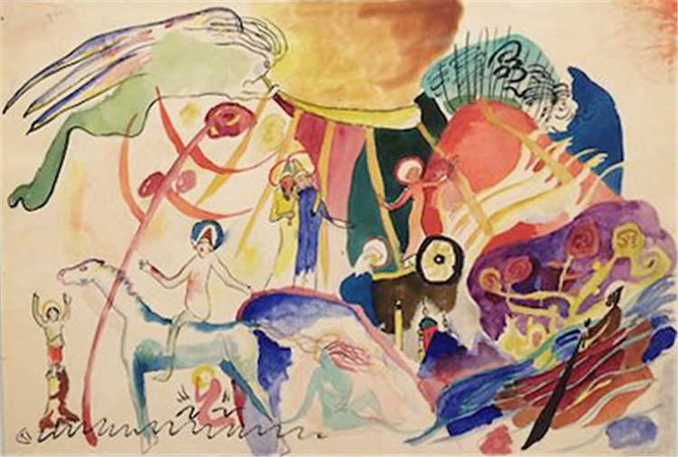 Composition With Saints Wassily Kandinsky Oil Painting